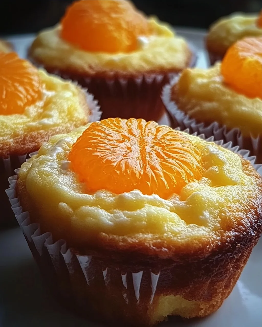 5 Käsekuchen Muffins mit Mandarinen