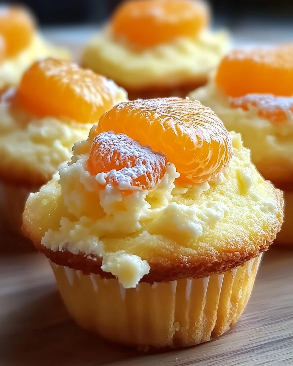 5 Käsekuchen Muffins mit Mandarinen