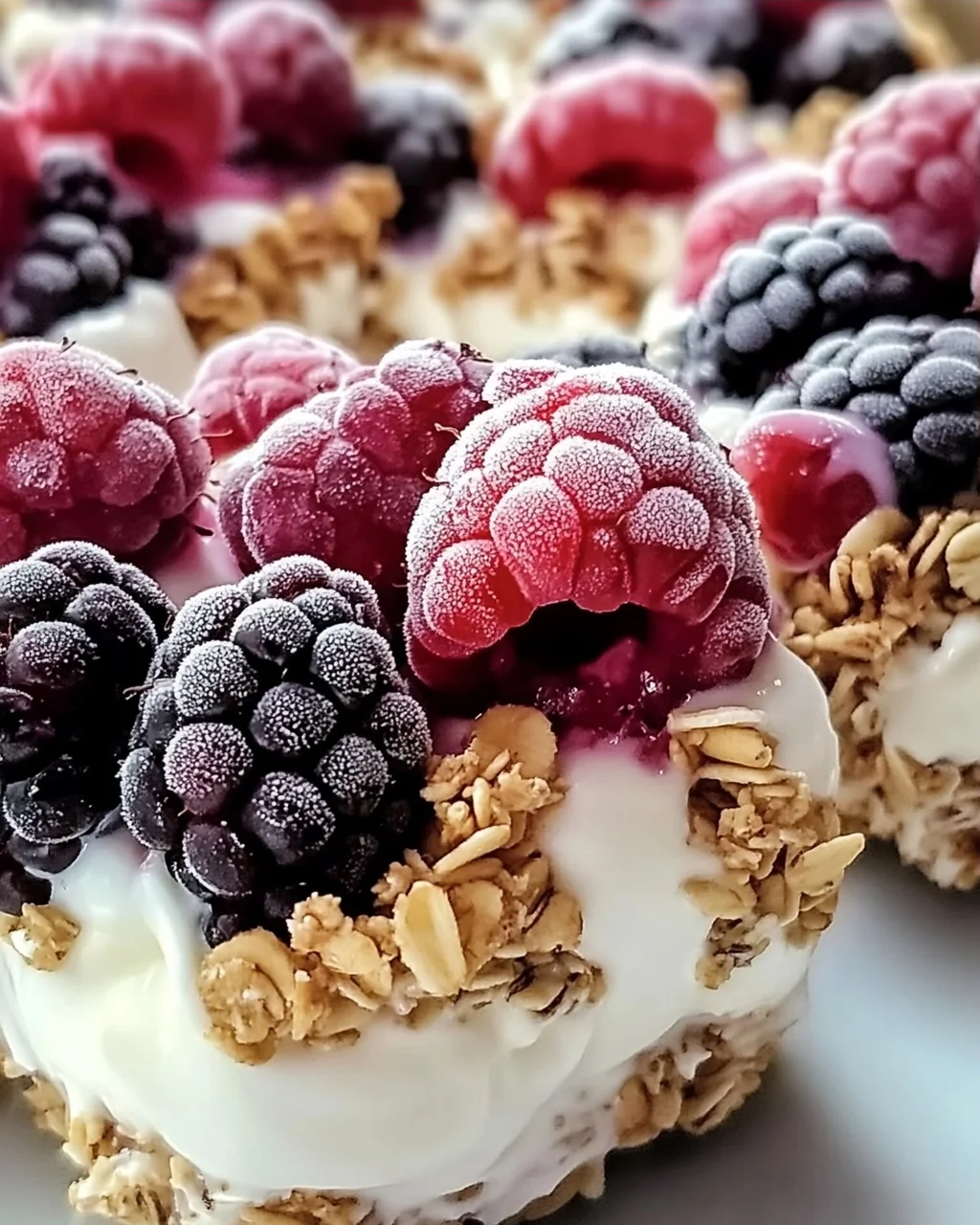 5-Zutaten Gefrorene Joghurt Granola Bissen für Snacks