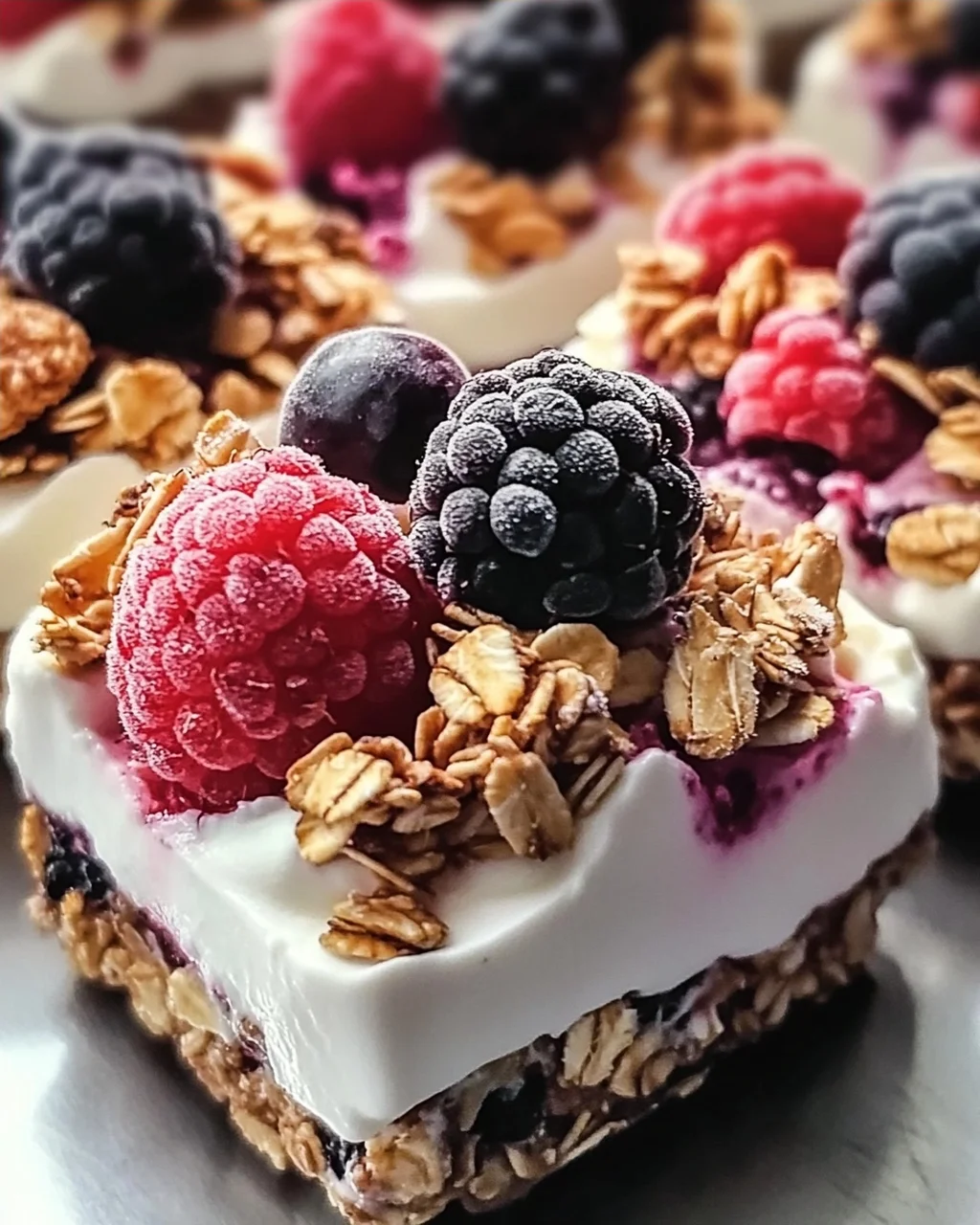 5-Zutaten Gefrorene Joghurt Granola Bissen für Snacks
