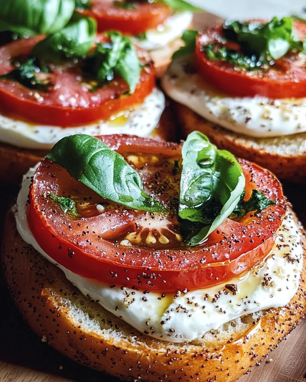 Bagel mit Tomate und Mozzarella