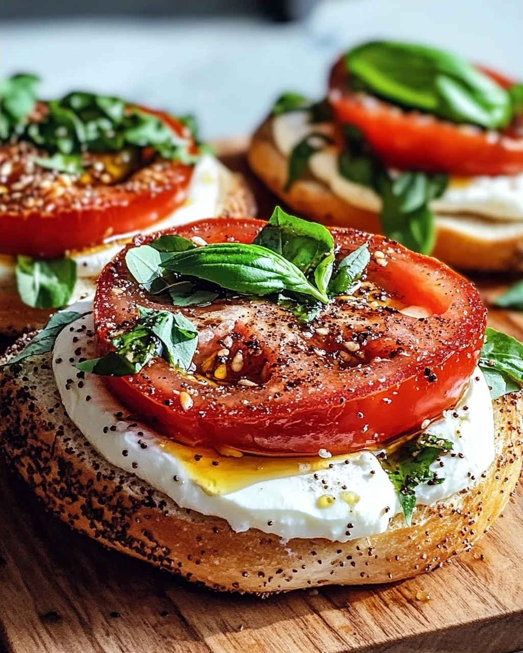 Bagel mit Tomate und Mozzarella