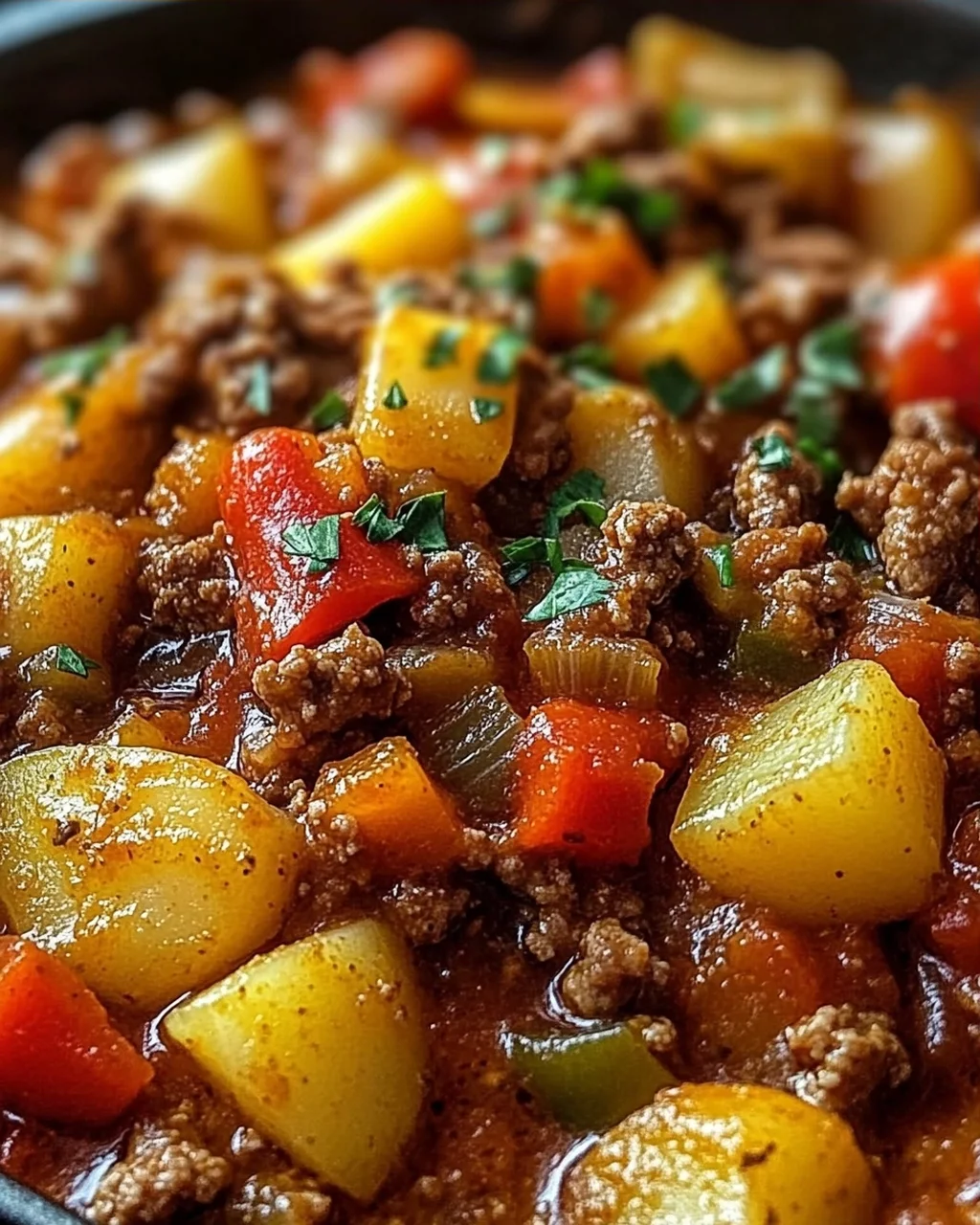 Bauerntopf mit Hackfleisch, Kartoffeln & Paprika