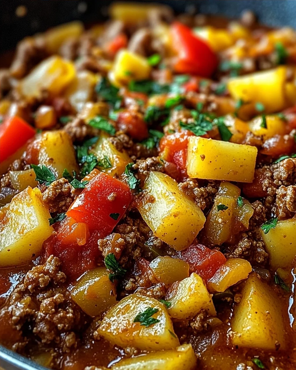 Bauerntopf mit Hackfleisch, Kartoffeln & Paprika