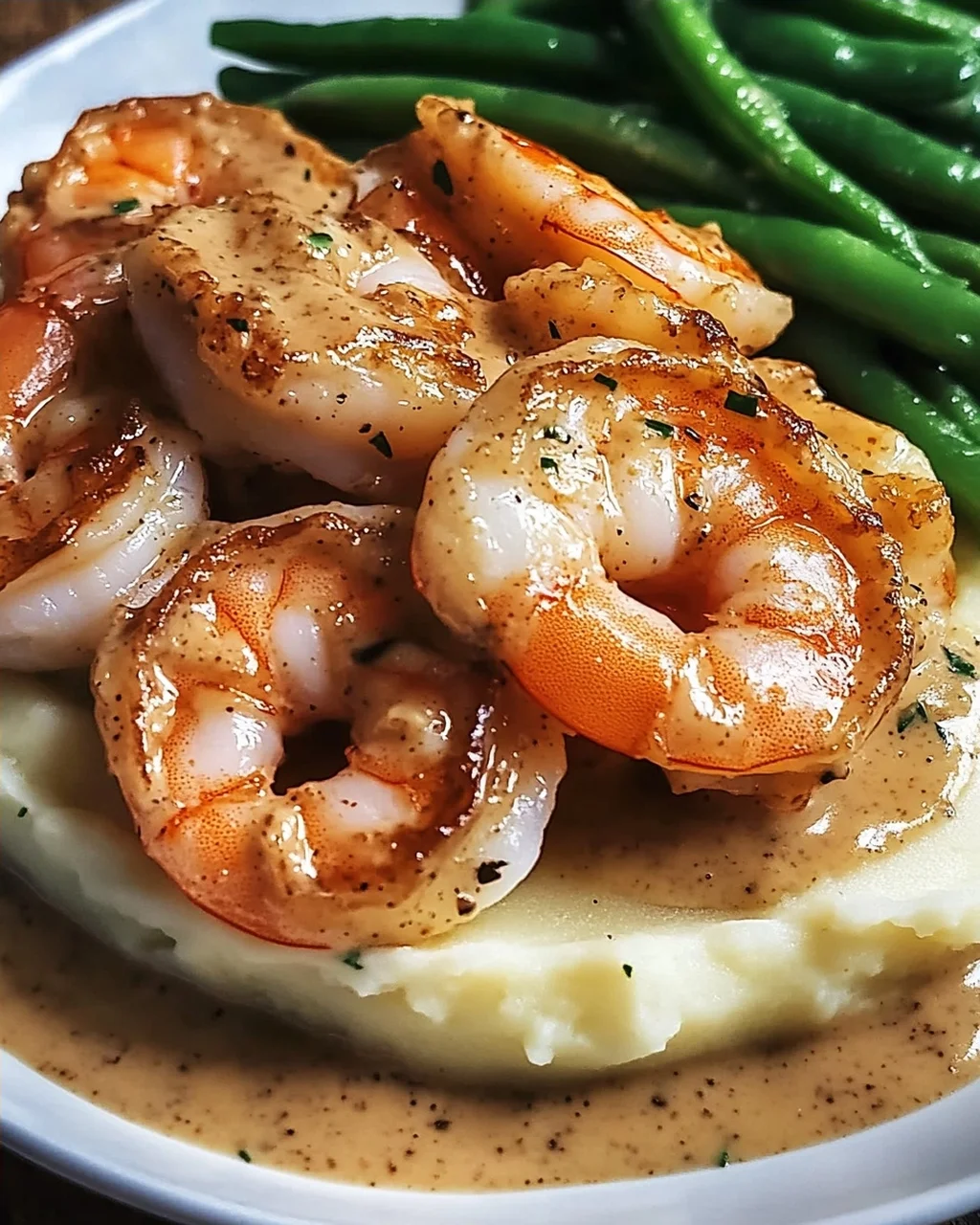 Cajun Garnelen mit Knoblauchcreme und Beilagen