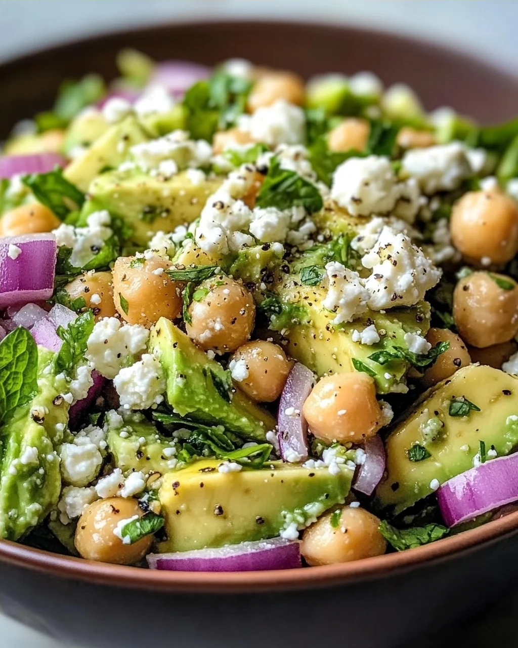 Chickpea Feta Avocado Salad – Quick & Delicious!