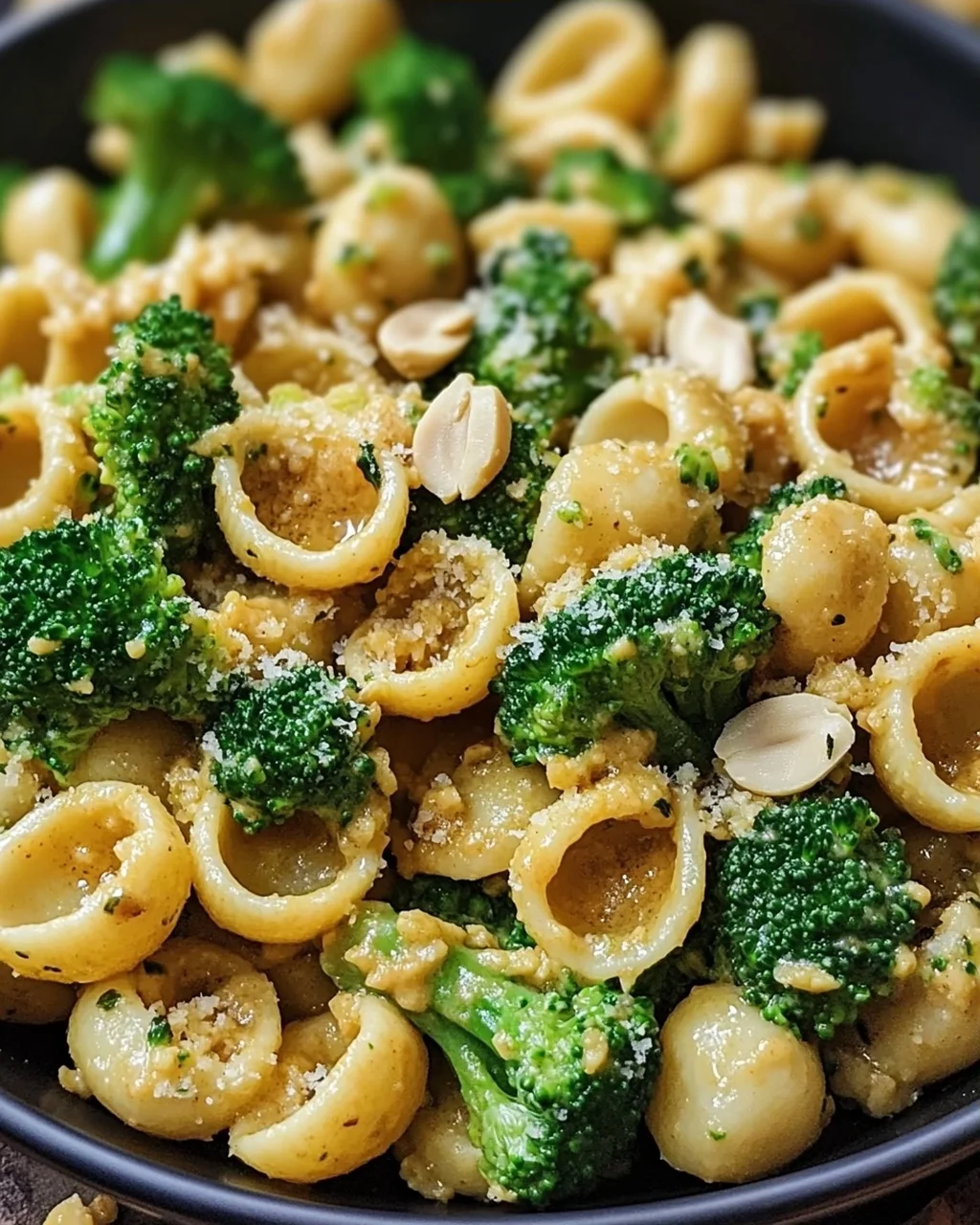 Cremige Erdnuss Brokkoli Orecchiette Pasta