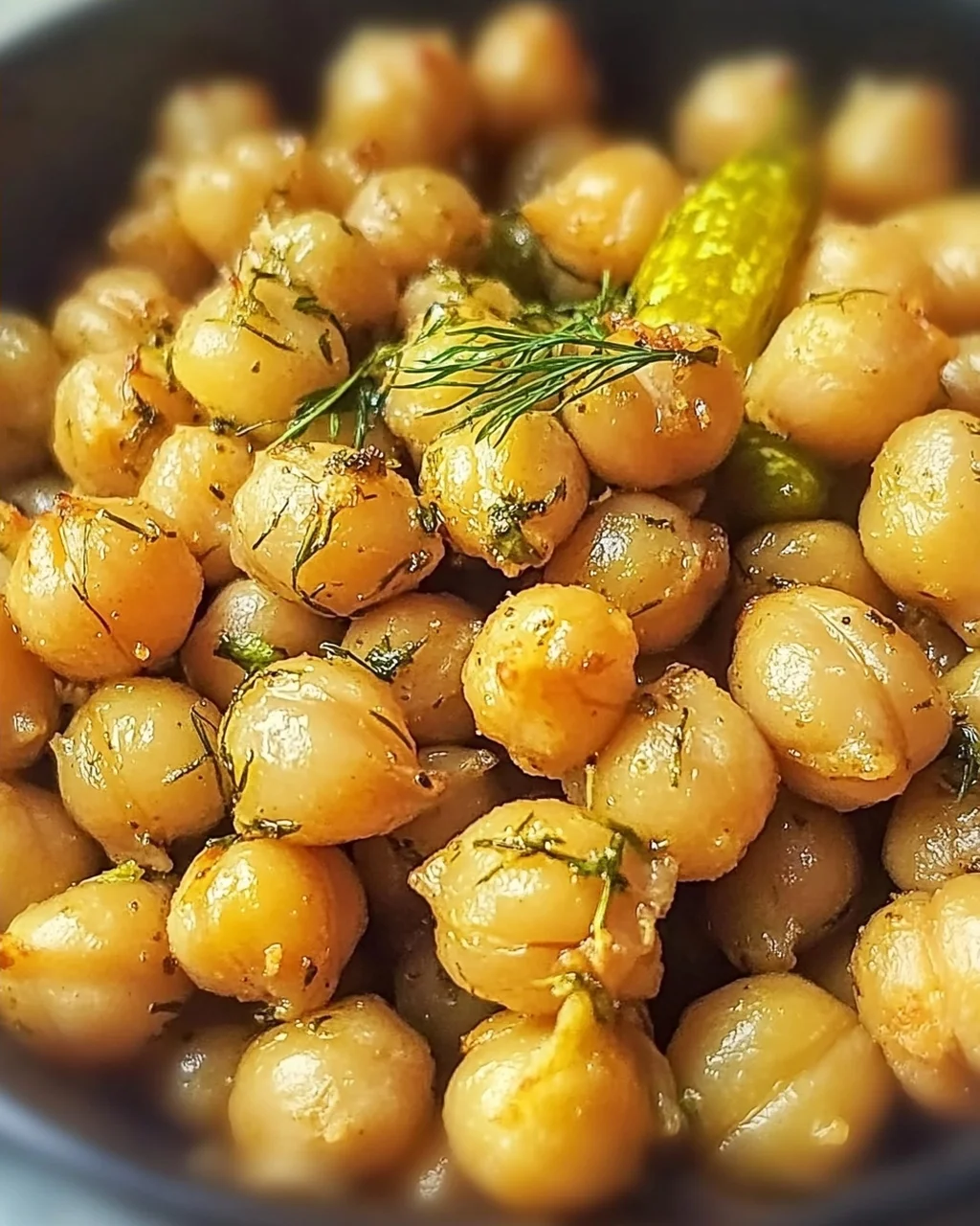 Dillgurken geröstete Kichererbsen für Knabberspaß