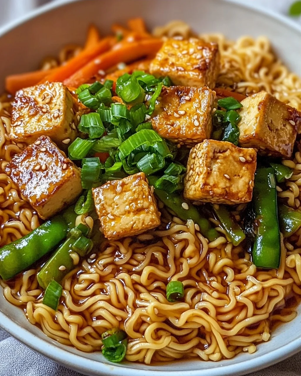 Einfache vegane Ramen-Nudeln mit köstlicher Sauce Rezept