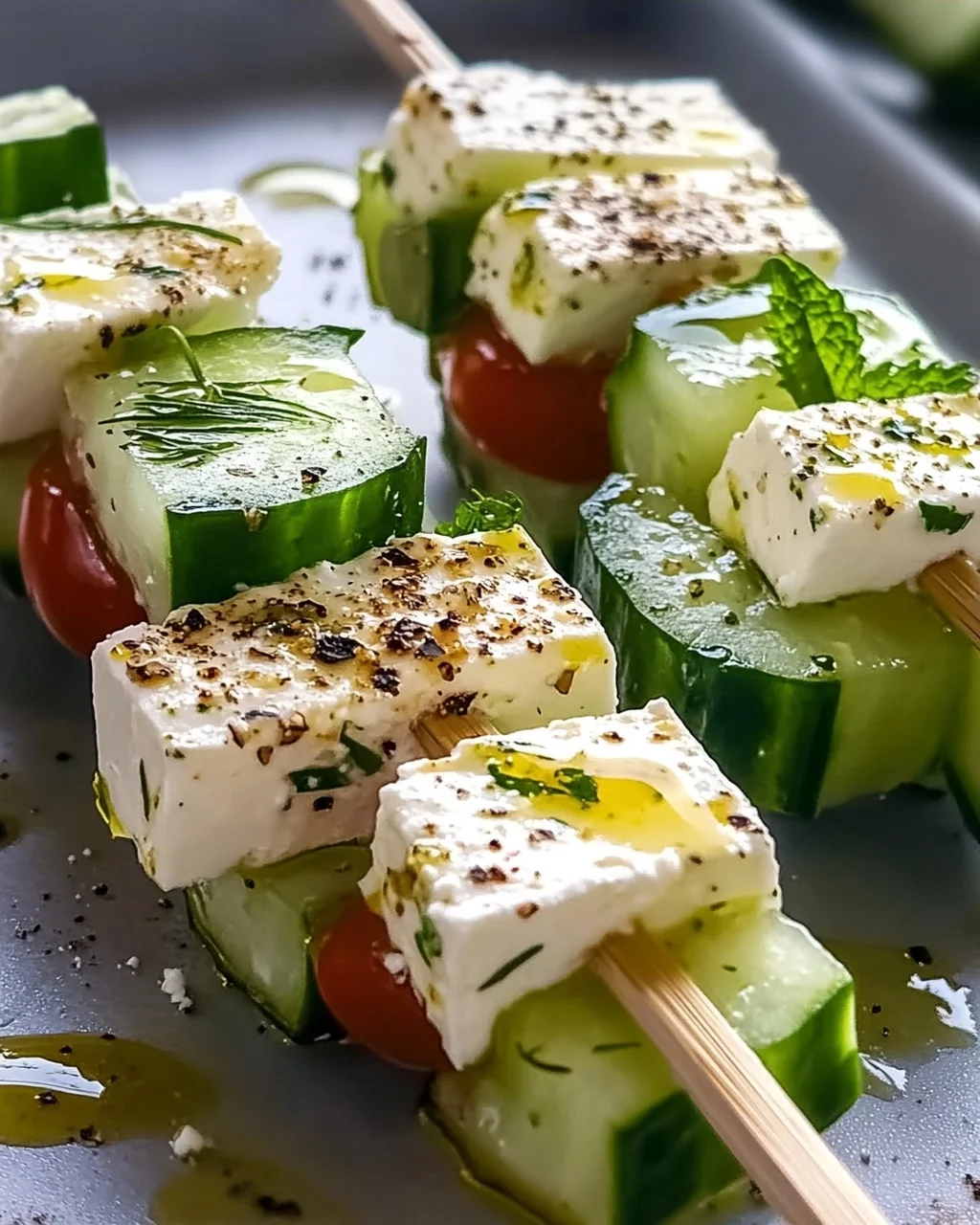 Feta Spieße mit Gurke: Erfrischendes Rezept für den Sommer!
