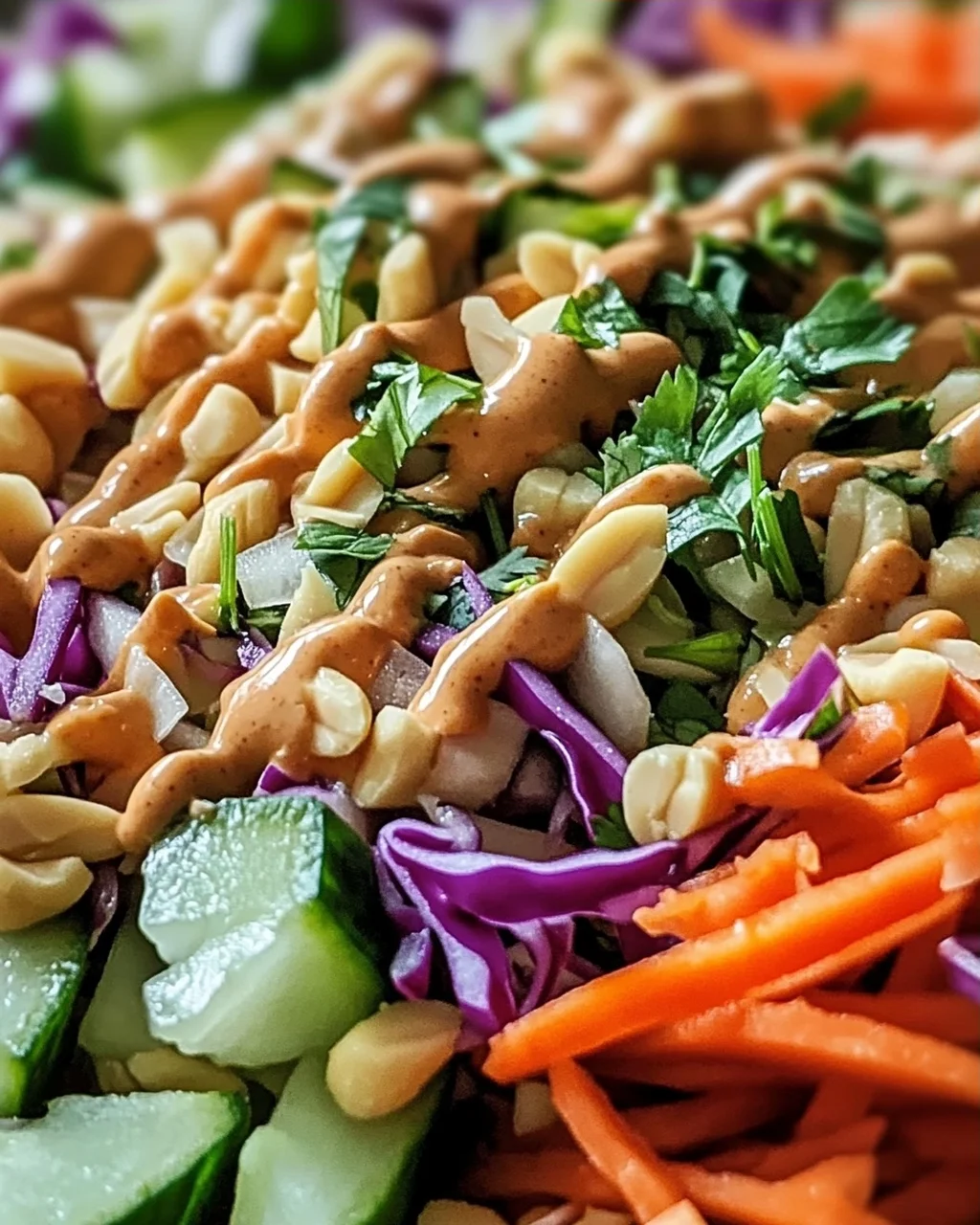 Frühlingsrollen-Salat mit Erdnussoße für jeden Anlass