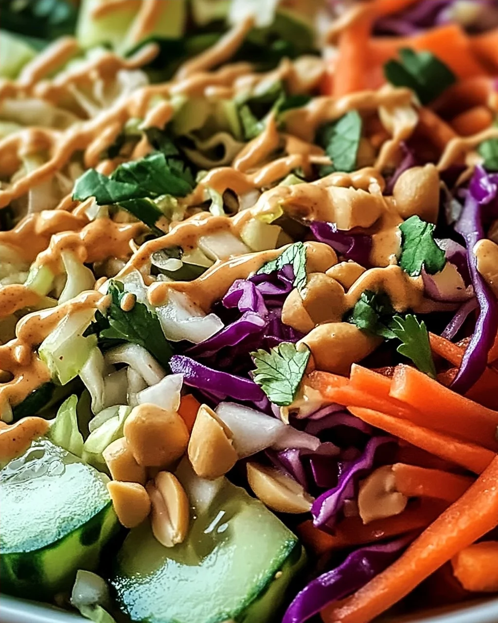 Frühlingsrollen-Salat mit Erdnussoße für jeden Anlass