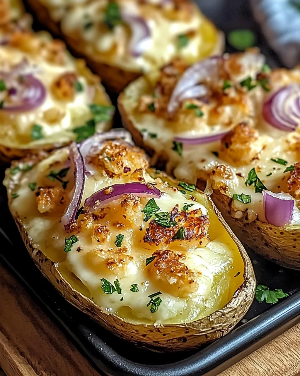 Gefüllte Kartoffeln nach Flammkuchen-Art Rezept