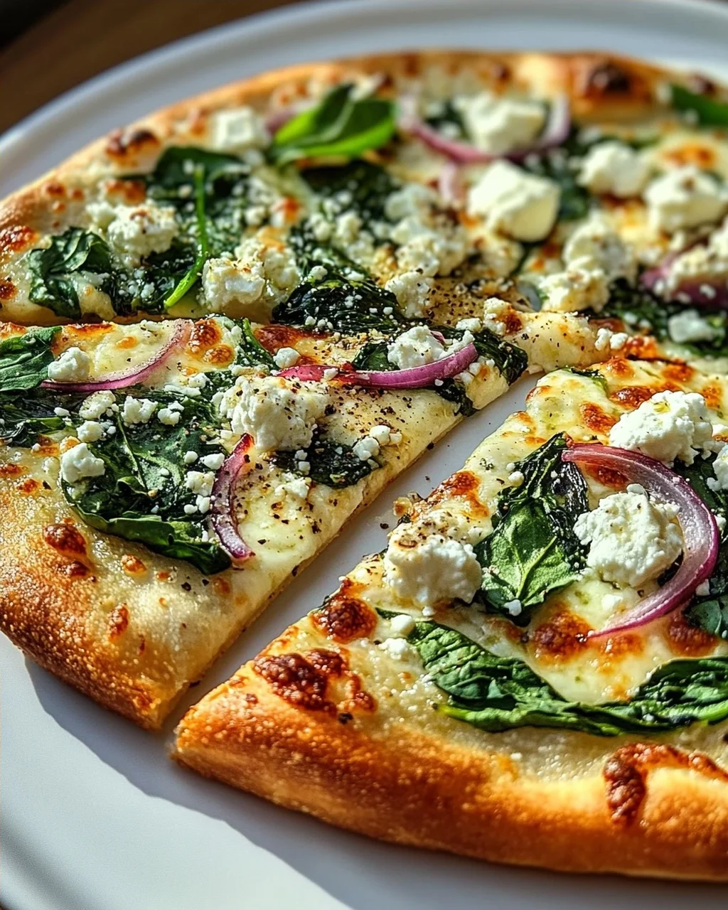 Griechische Pizza: Gerösteter Knoblauch & Spinat Genuss!