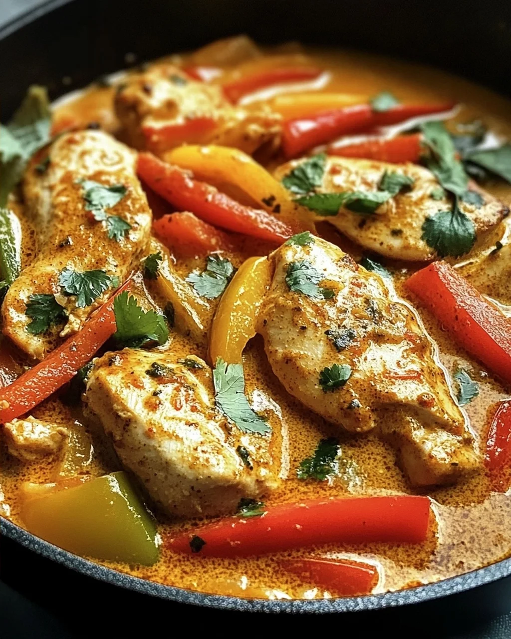 Hähnchen-Pfanne mit Kokosmilch