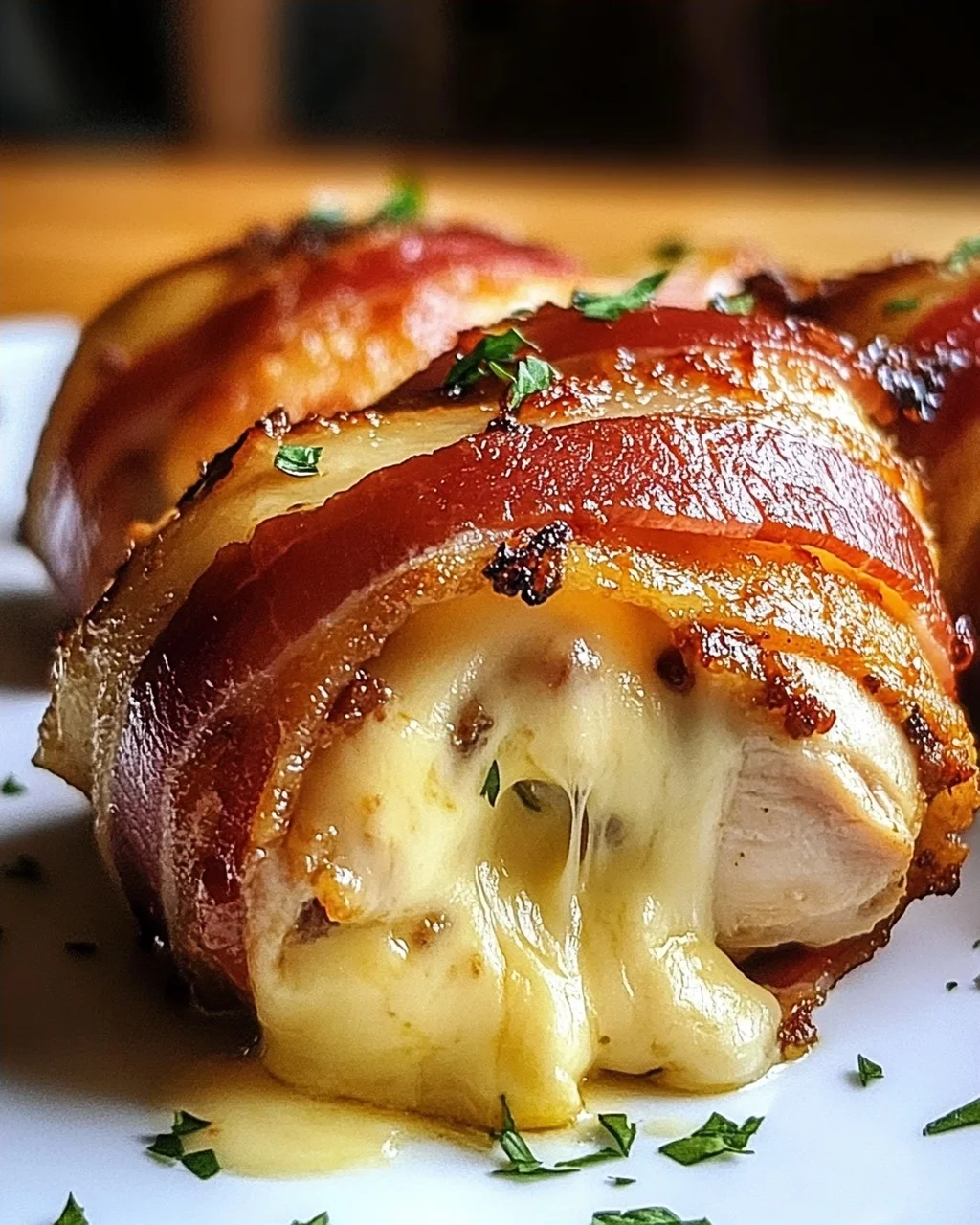 Hähnchenfilet im Speckmantel mit Käsefüllung