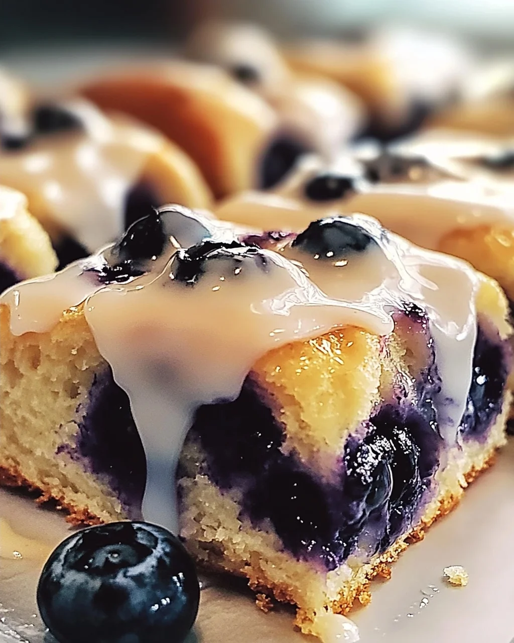 Heidelbeerbrötchen mit spritziger Zitronenglasur – Lecker und schnell