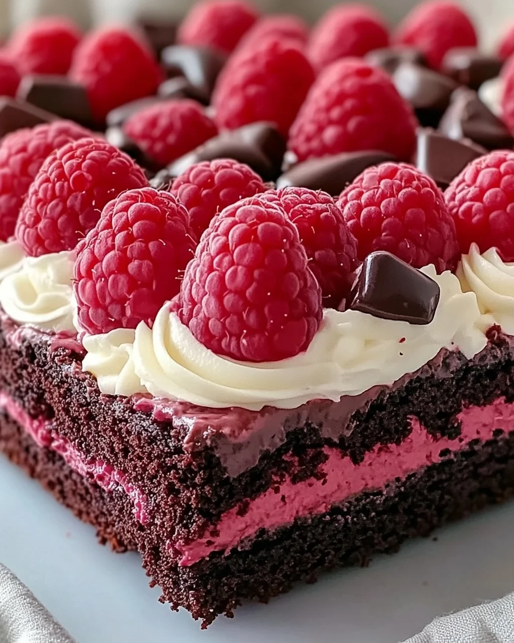 Himbeer Schoko Brownie Torte