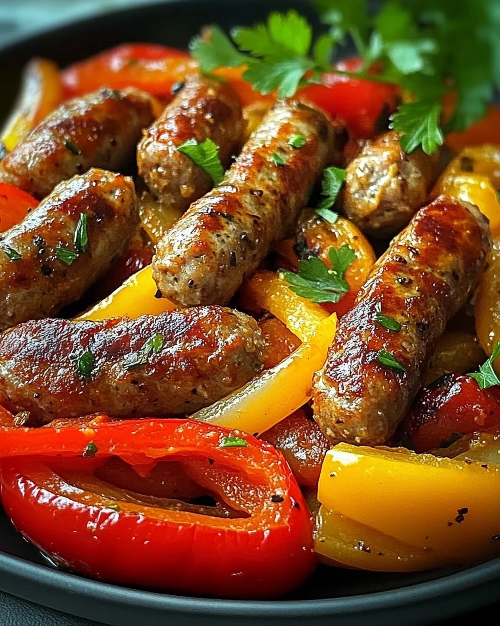 Italienische Wurst mit Paprika und Zwiebeln