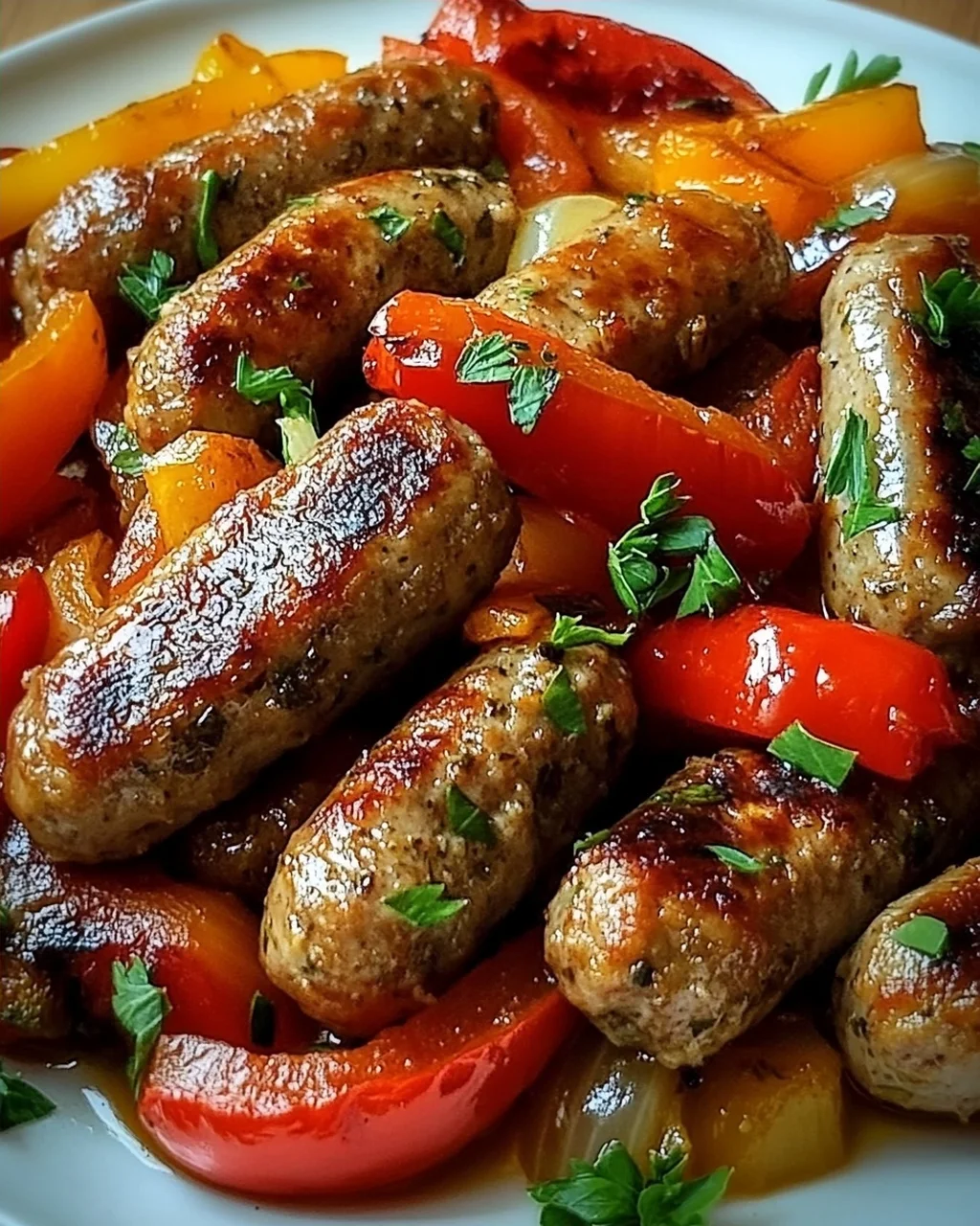 Italienische Wurst mit Paprika und Zwiebeln
