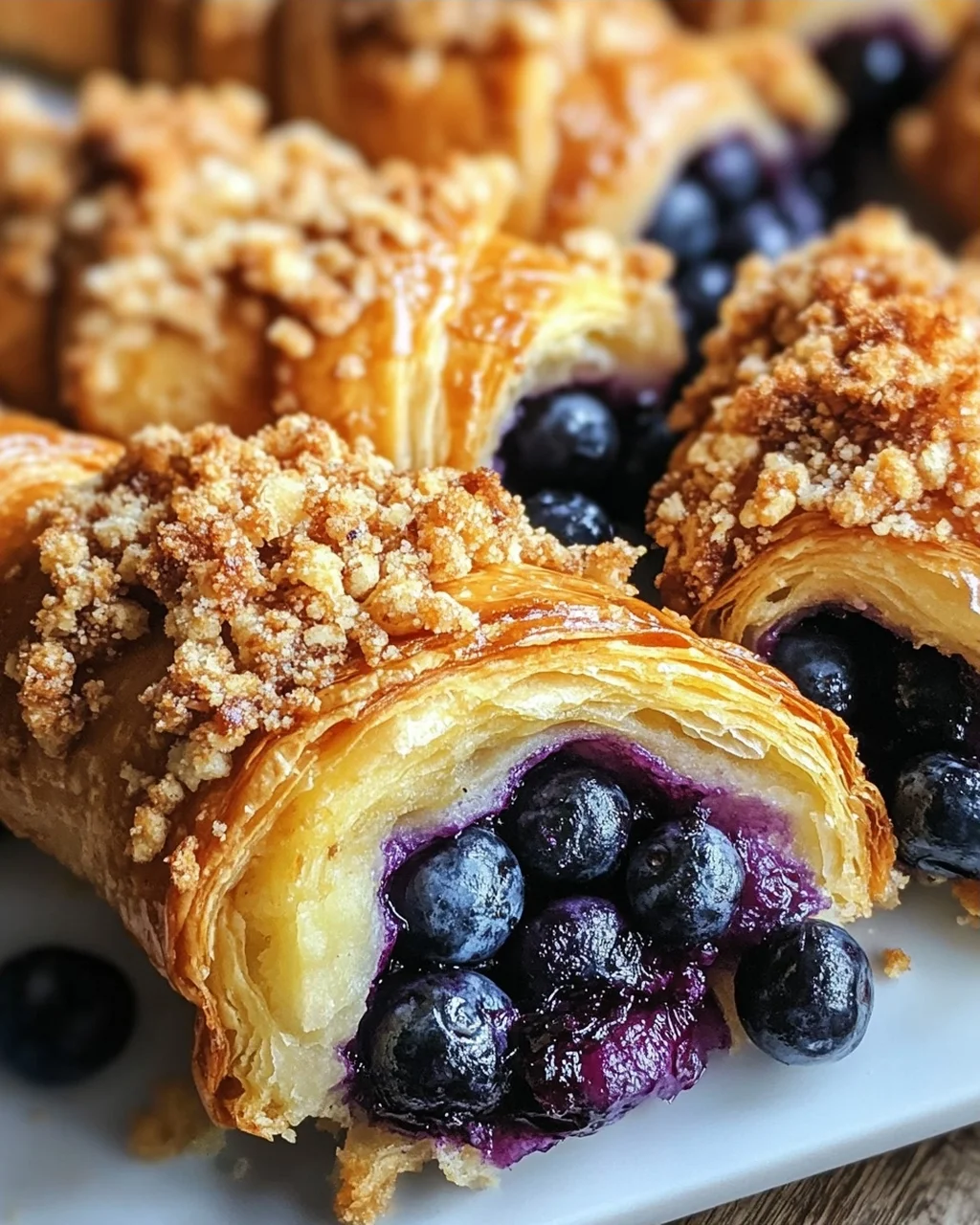 Kartoffelhörnchen mit Blaubeeren & Streuseln
