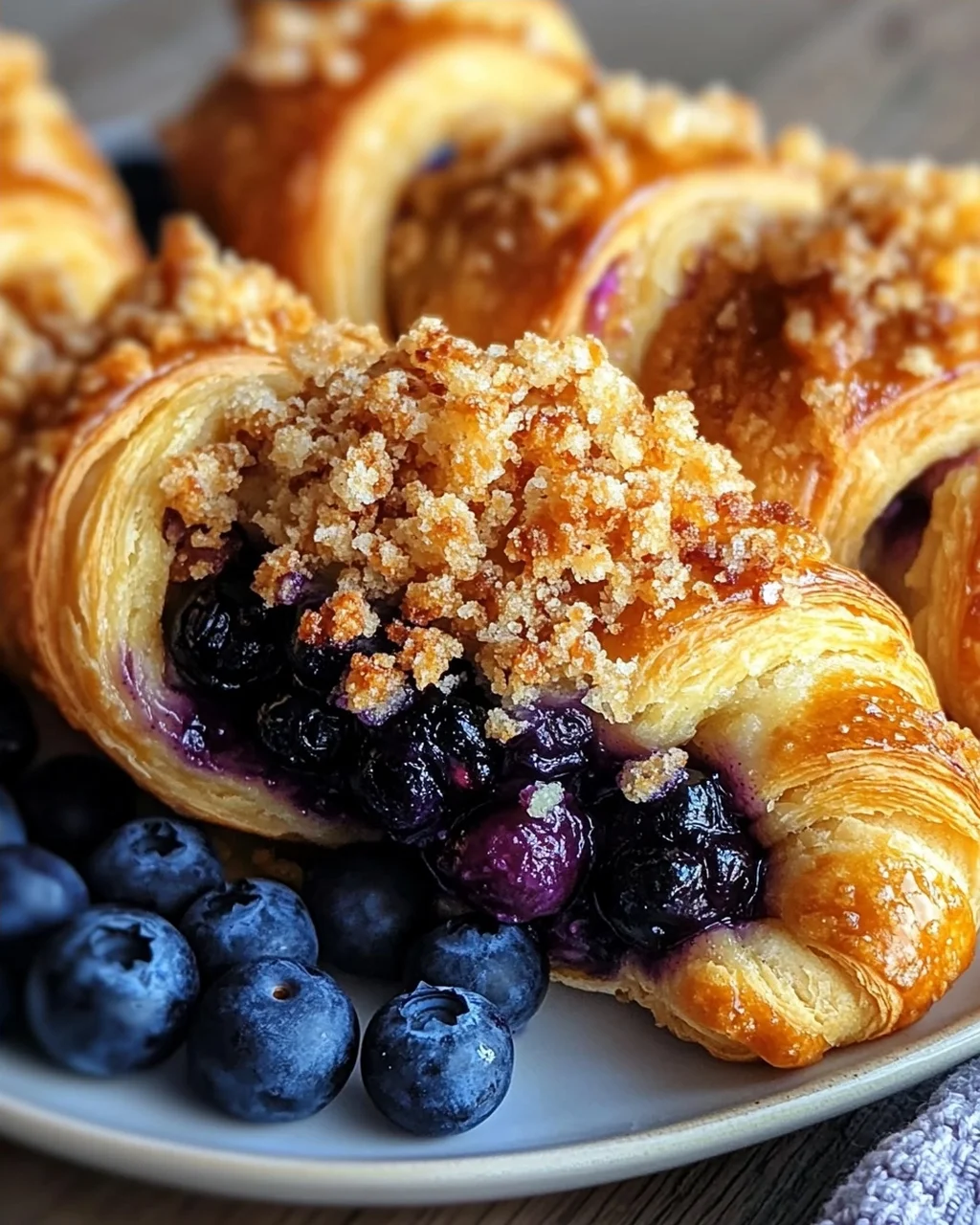 Kartoffelhörnchen mit Blaubeeren & Streuseln