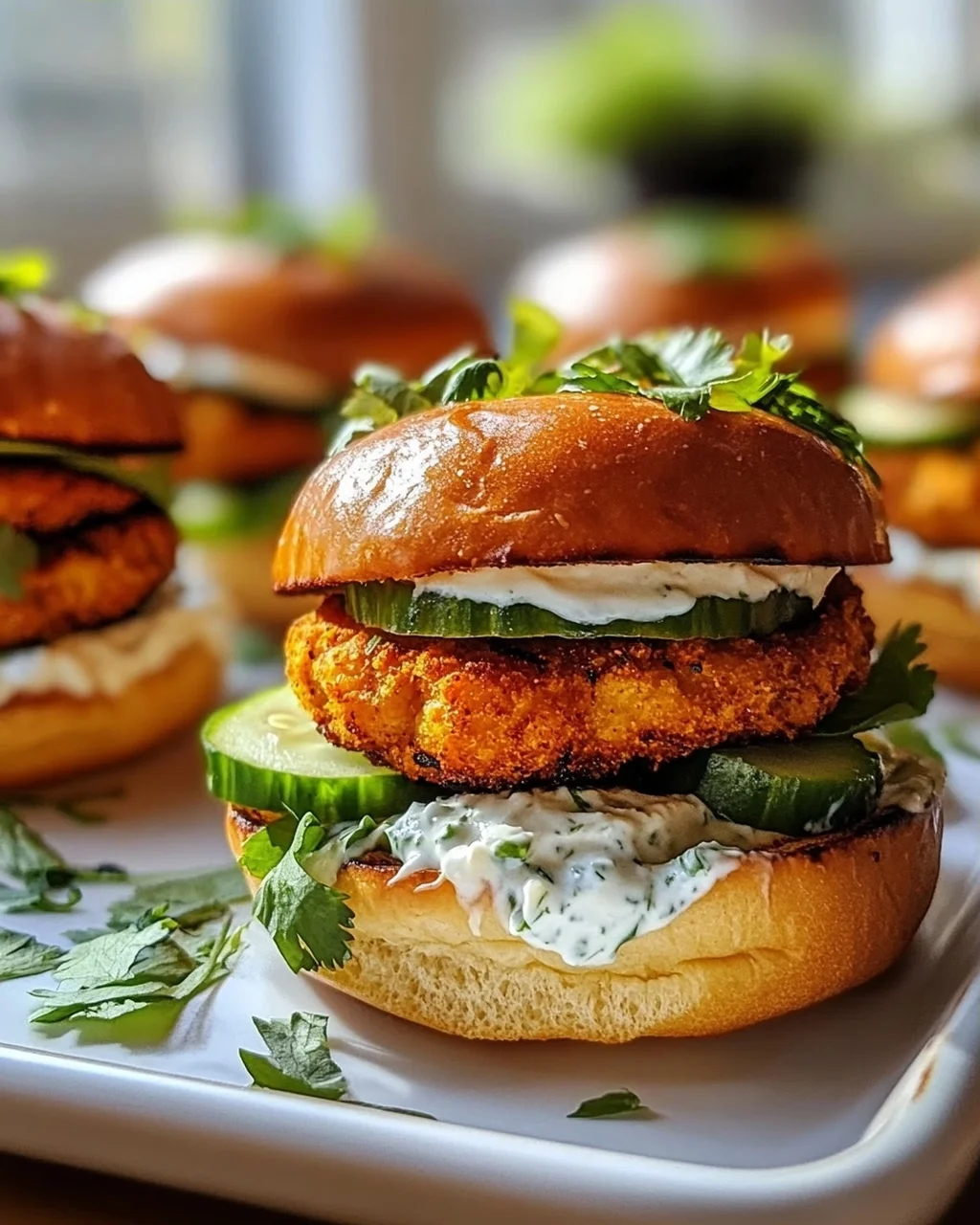 Kichererbsen-Burger mit Mini-Brötchen