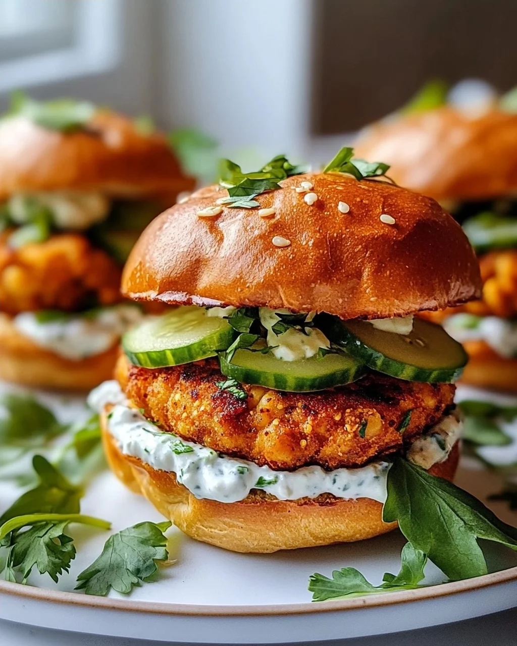 Kichererbsen-Burger mit Mini-Brötchen