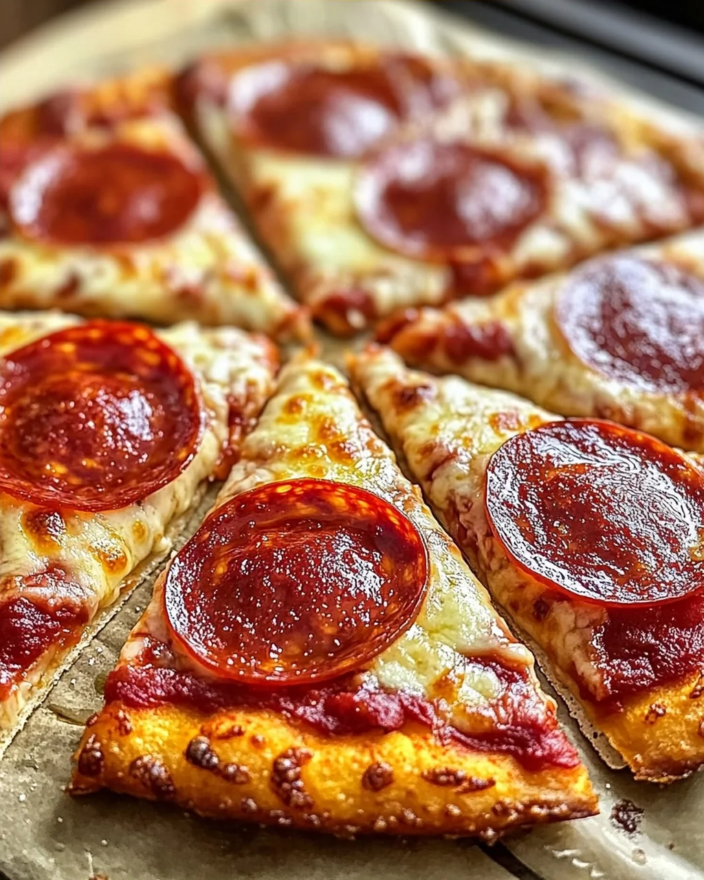 Klassische Heißluftfritteuse Hüttenkäse Pizzaboden