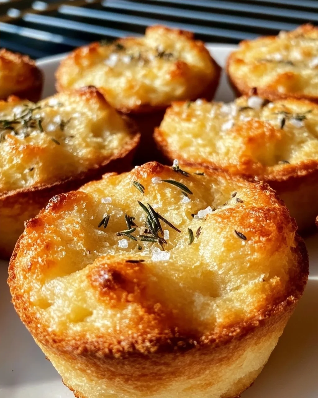 Knusprige Goldene Knoblauch-Rosmarin Focaccia Muffins