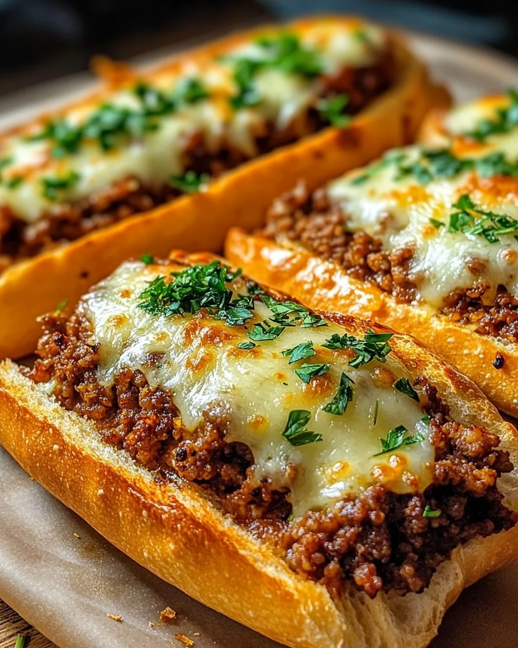 Knusprige überbackene Hackfleisch Baguettes – Nie wieder matschig!