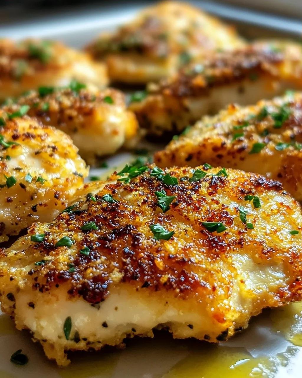 Knuspriges Parmesan-Knoblauch Hähnchen vom Blech Rezept