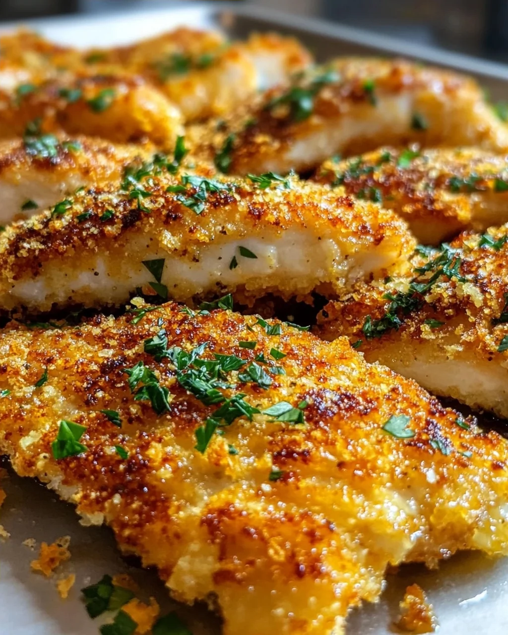 Knuspriges Parmesan-Knoblauch Hähnchen vom Blech Rezept