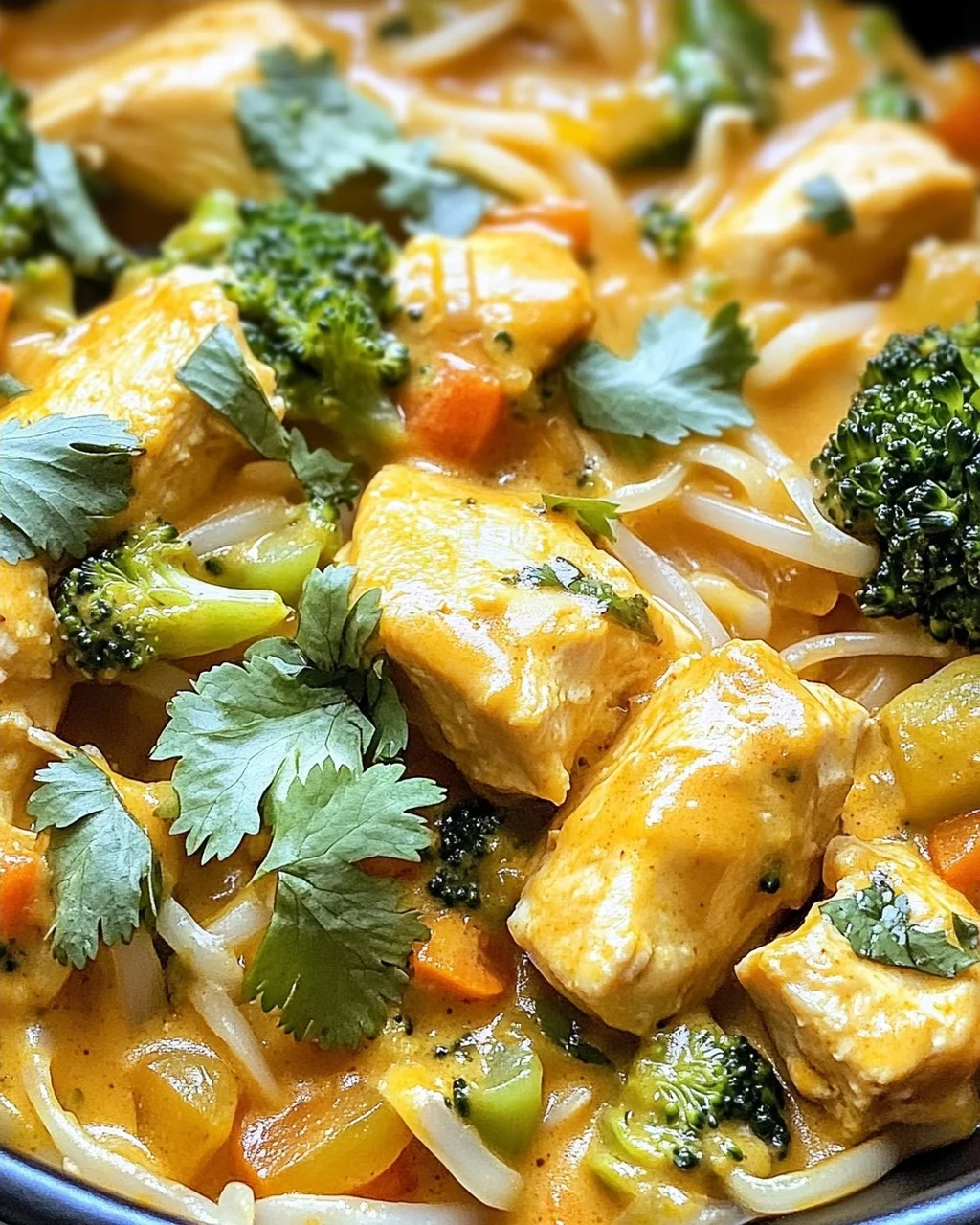 Kokosnuss-Curry-Hühnchen und Reisnudeln leicht gemacht