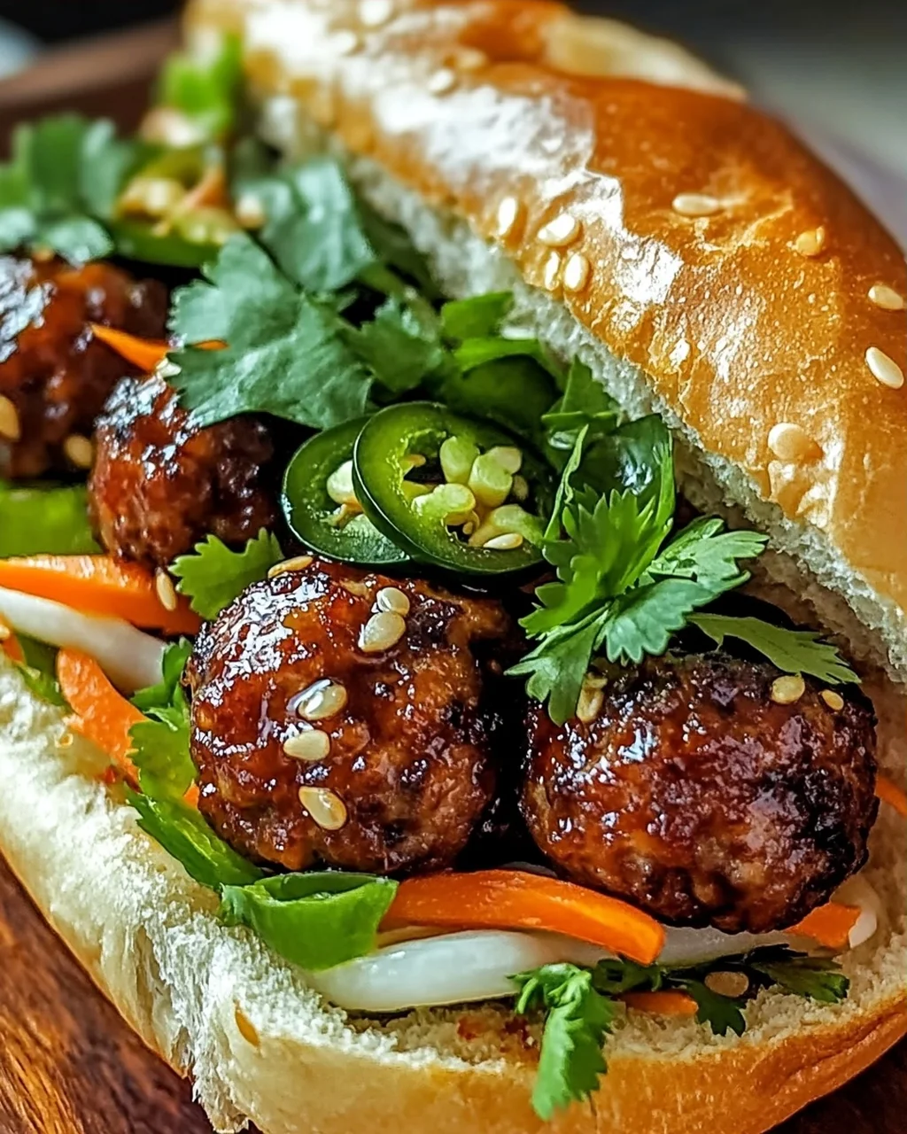 Koreanisches BBQ-Fleischbällchen Banh Mi für Genießer