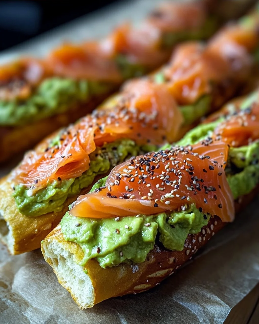 Lachs Avocado Laugenstange mit Topping