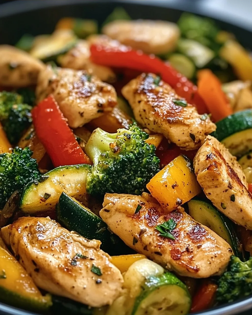 Leckere Low Carb Hähnchenpfanne mit Gemüse Rezept