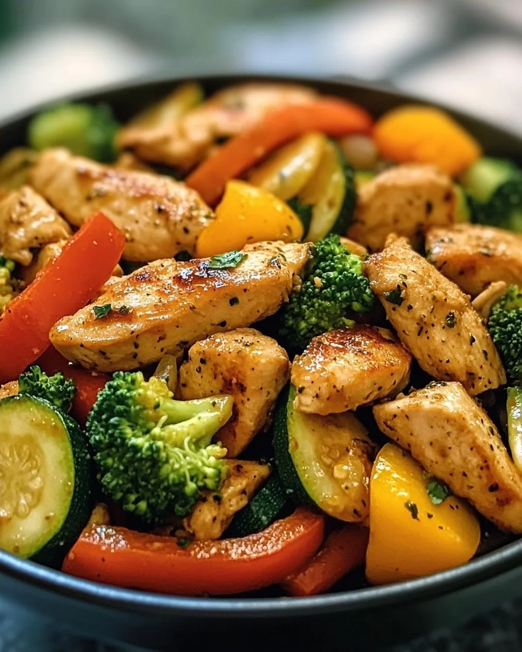 Leckere Low Carb Hähnchenpfanne mit Gemüse Rezept
