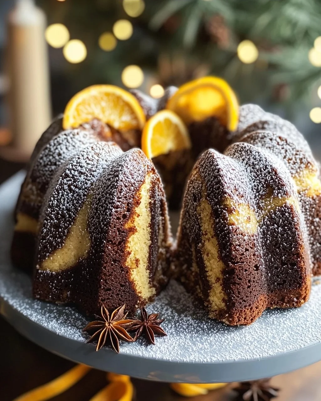 Mein Winter Weihnachtskuchen Marmor Lebkuchen Gugelhupf