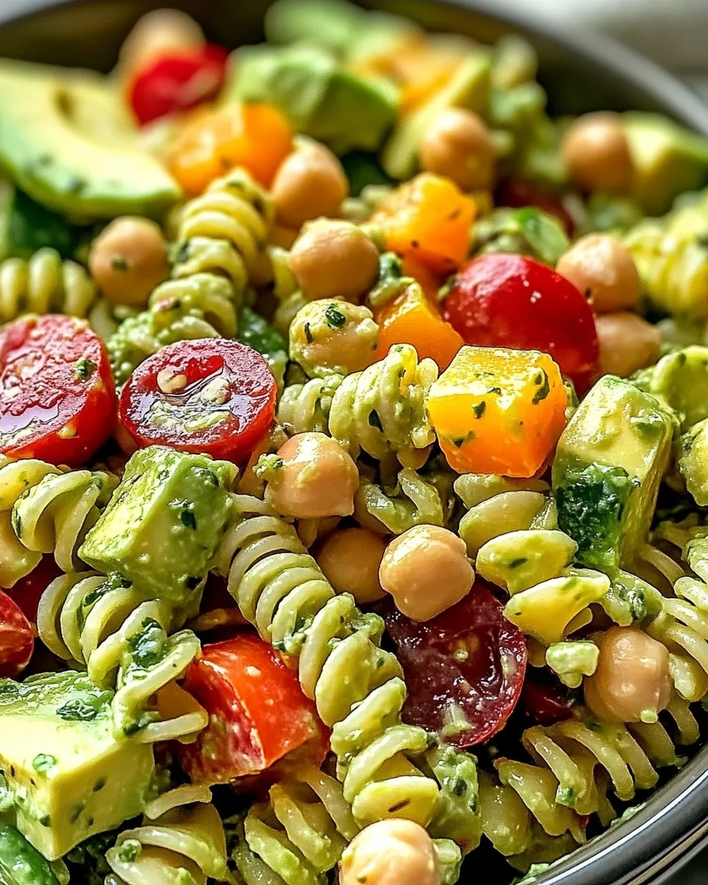 Milchfreier Avocado-Nudelsalat für den Sommer