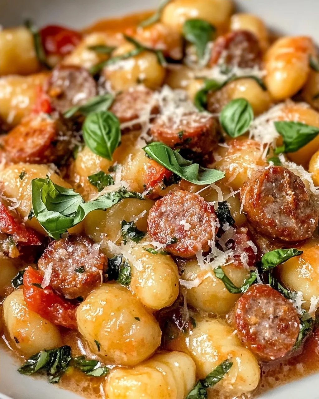 Pfannen-Cremige Gnocchi mit Wurst in 30 Minuten