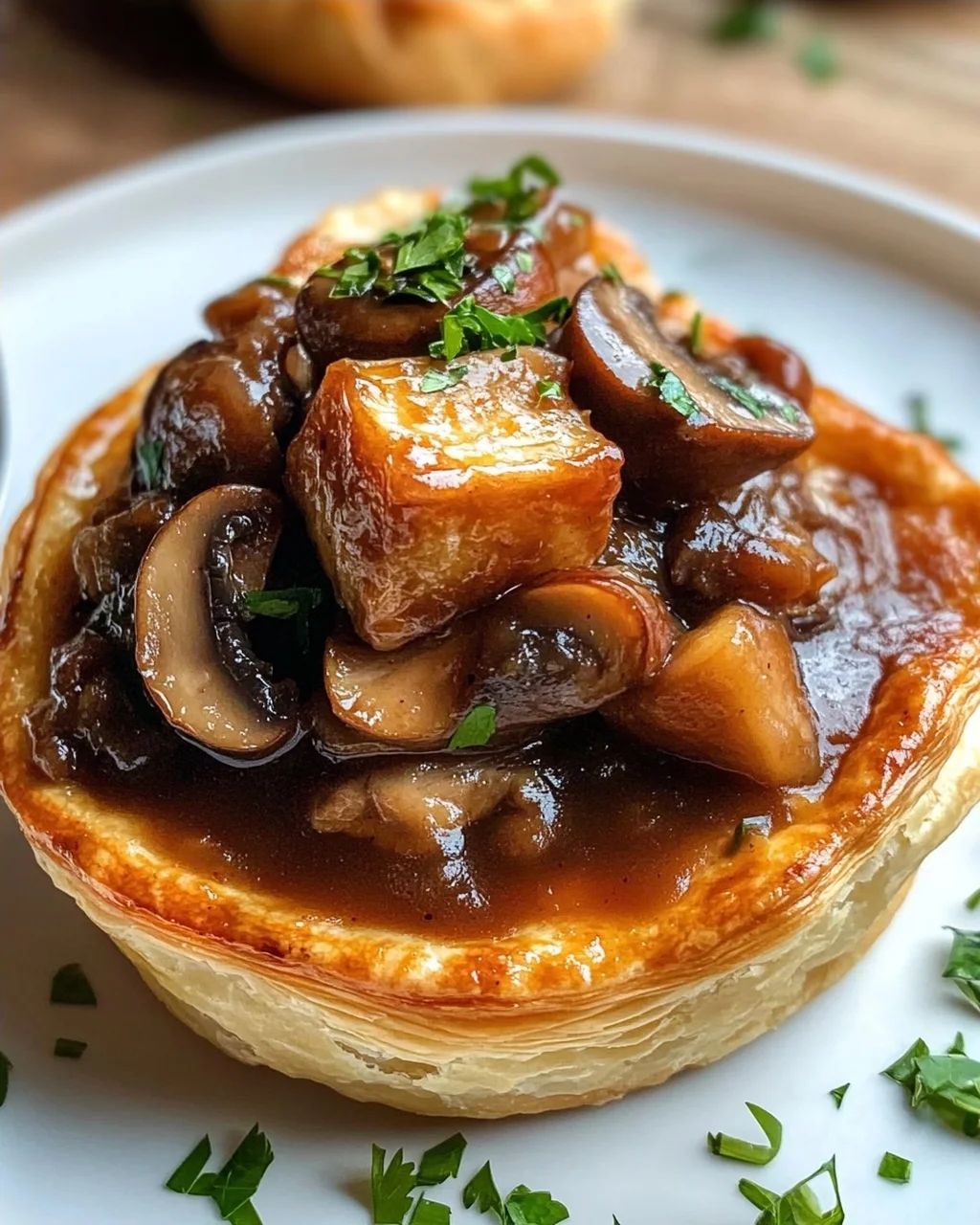 Pilzgulasch à la Bourguignonne