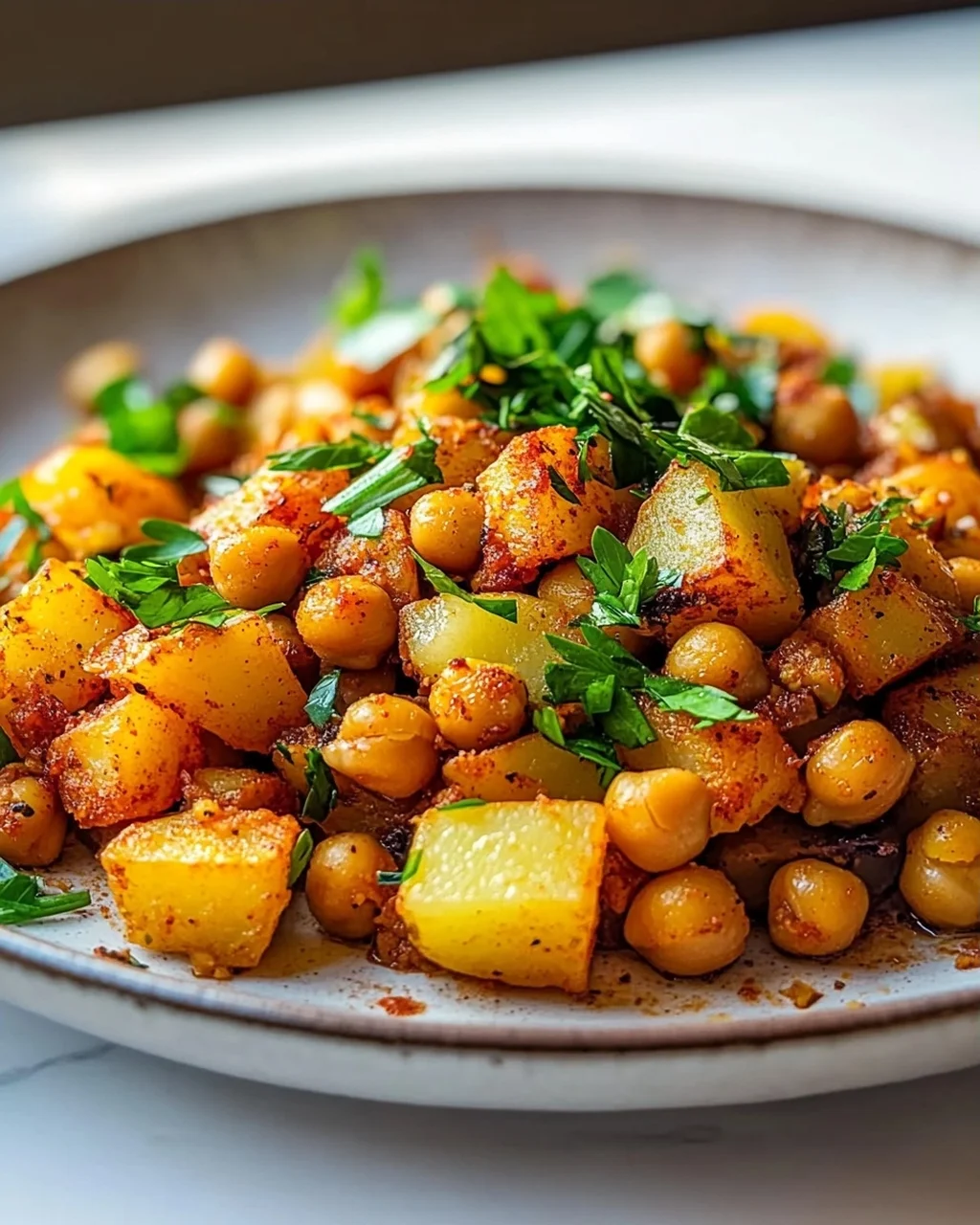 Rauchiger Paprika-Kichererbsen-Kartoffel-Hash – Lecker & Vegan