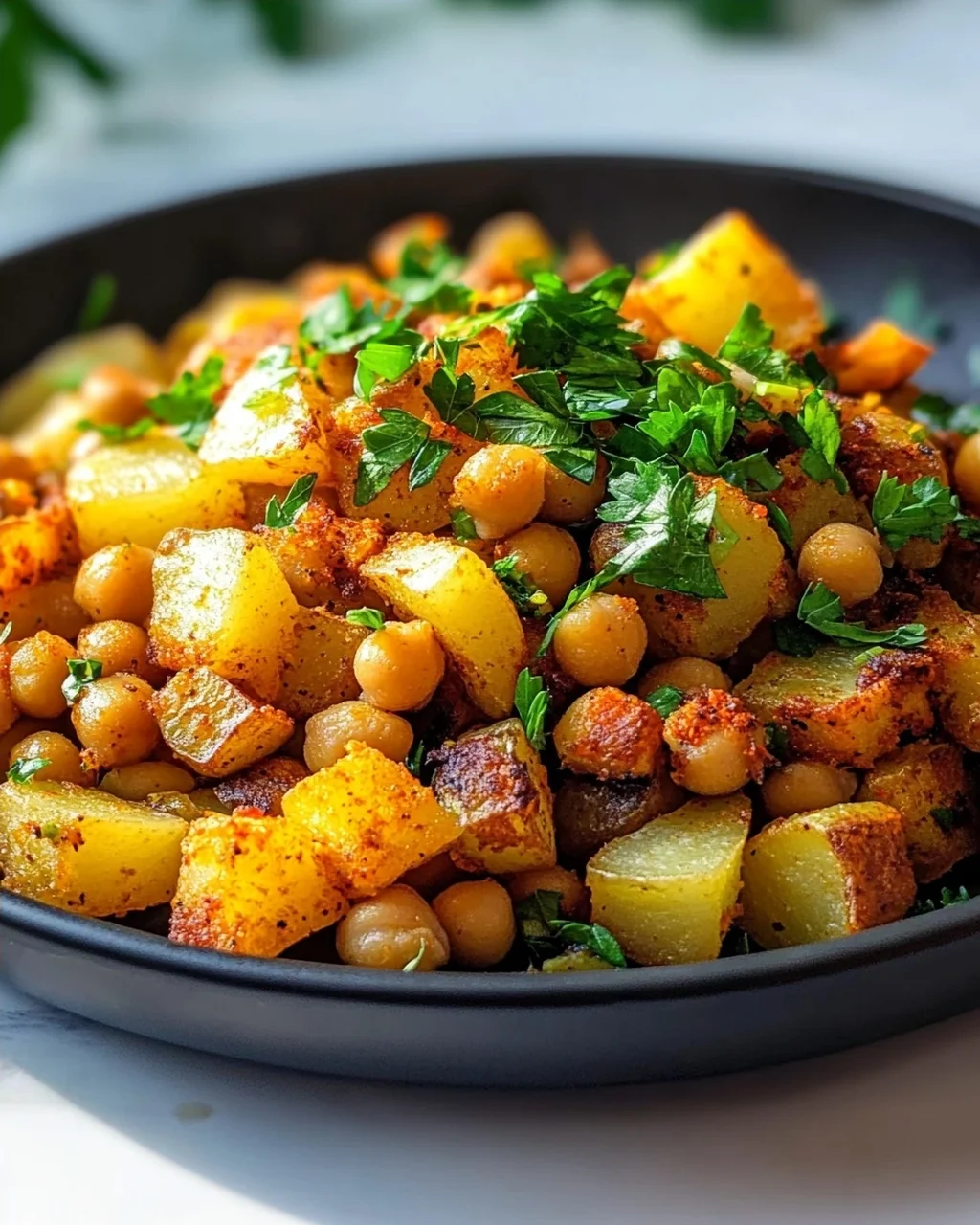 Rauchiger Paprika-Kichererbsen-Kartoffel-Hash – Lecker & Vegan