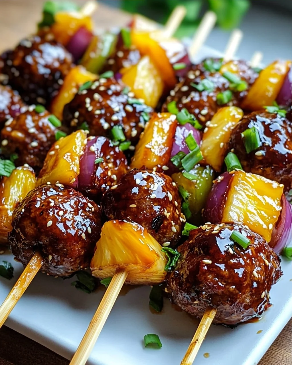 Rezept: Teriyaki Ananas Fleischbällchen-Spieße – Schnell & Lecker!