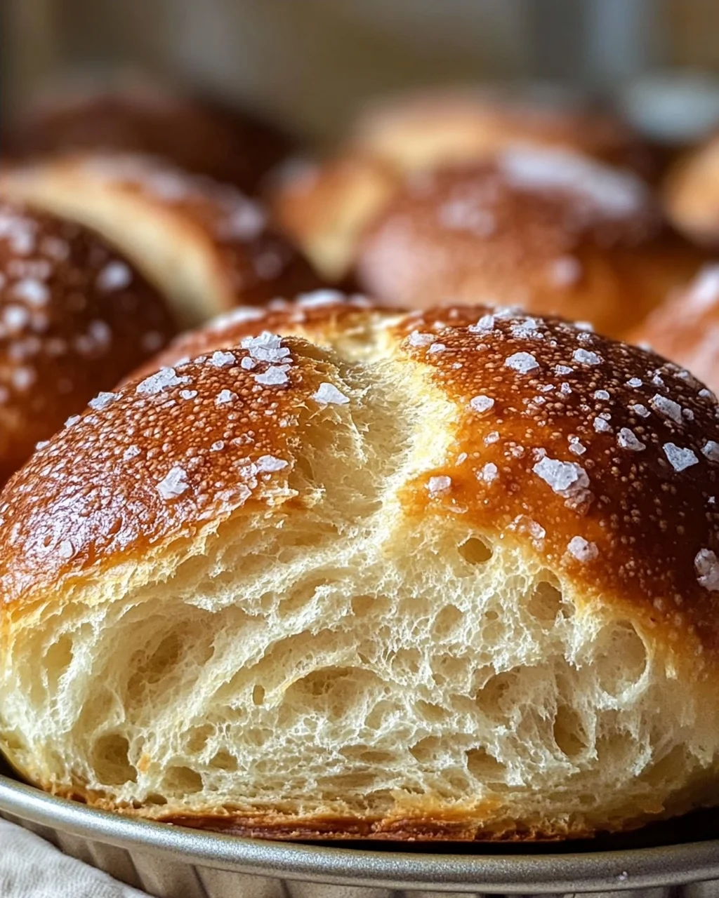 Rezept für Laugenbrötchen im Muffinsblech gebacken