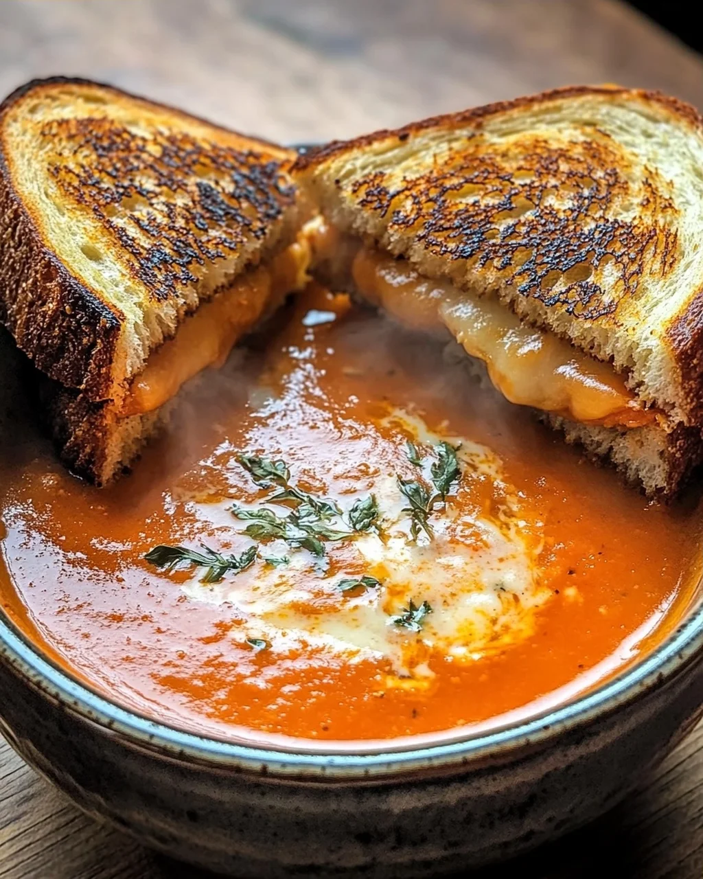 Roasted Tomato Soup mit Grilled Cheese Sandwich