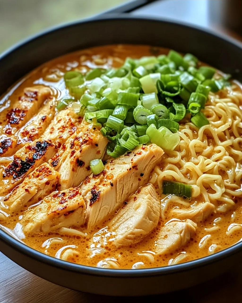 Spicy Chicken Ramen with Creamy Garlic Sauce