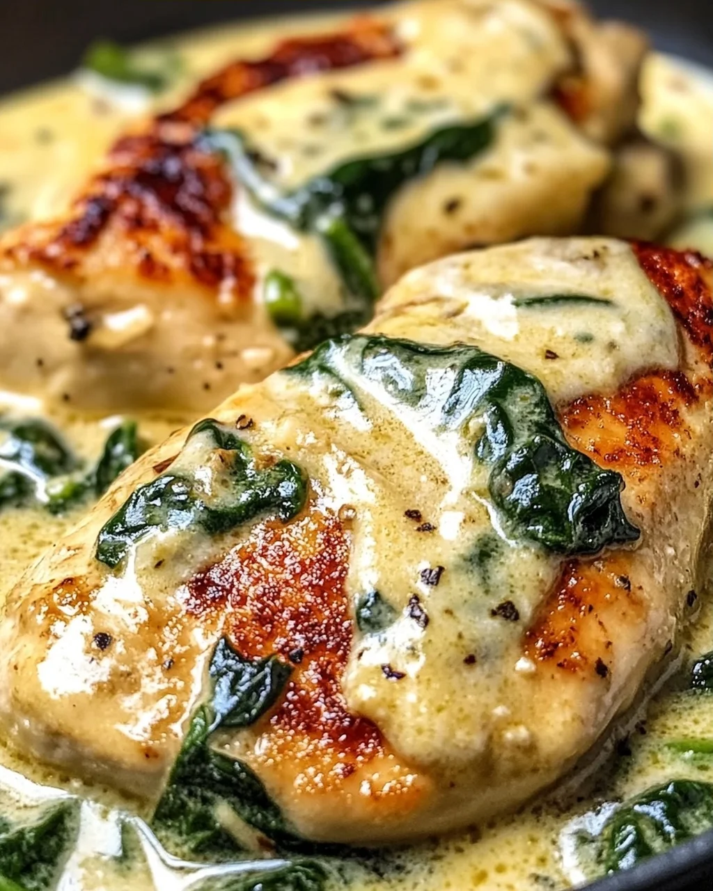 Spinat Parmesan Hähnchen