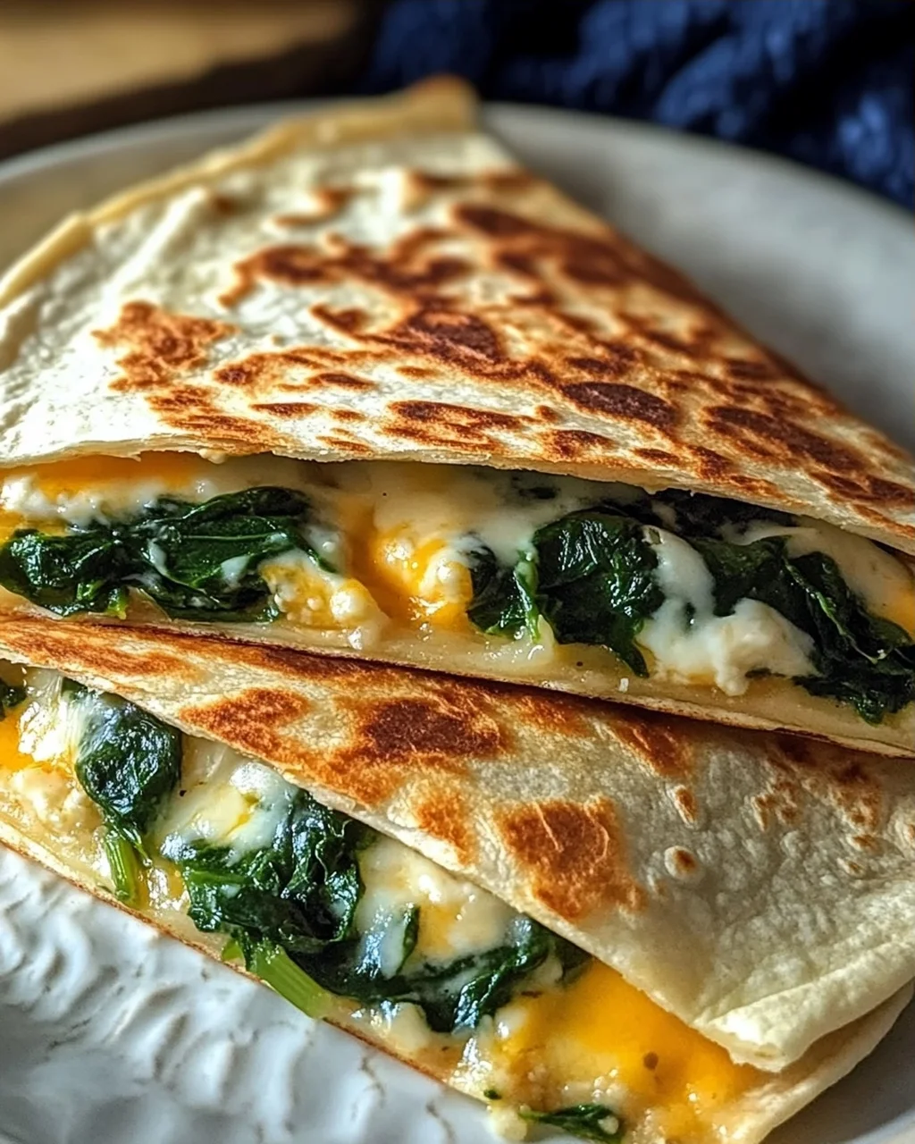 Spinat und Feta Quesadillas in 20 Minuten